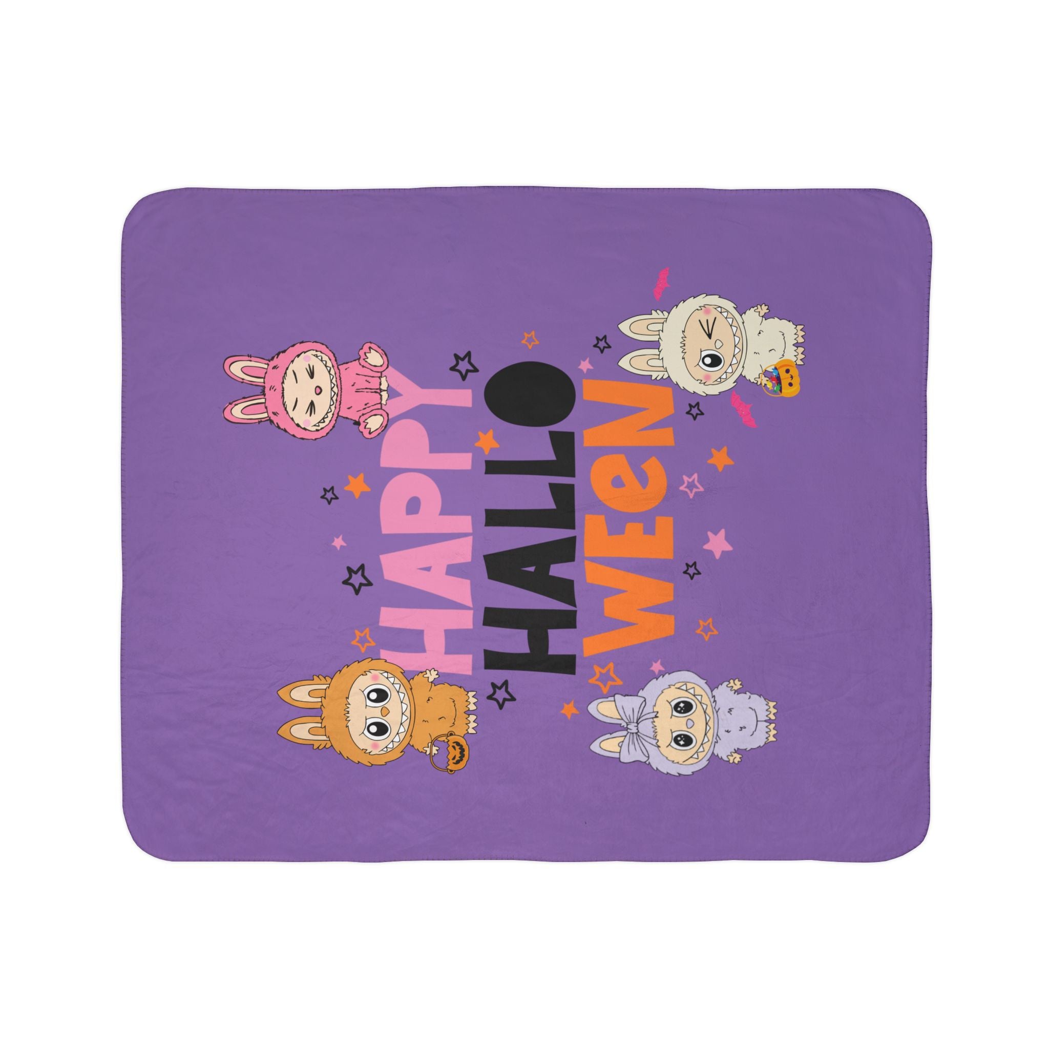 Labubu Halloween Sherpa Blanket