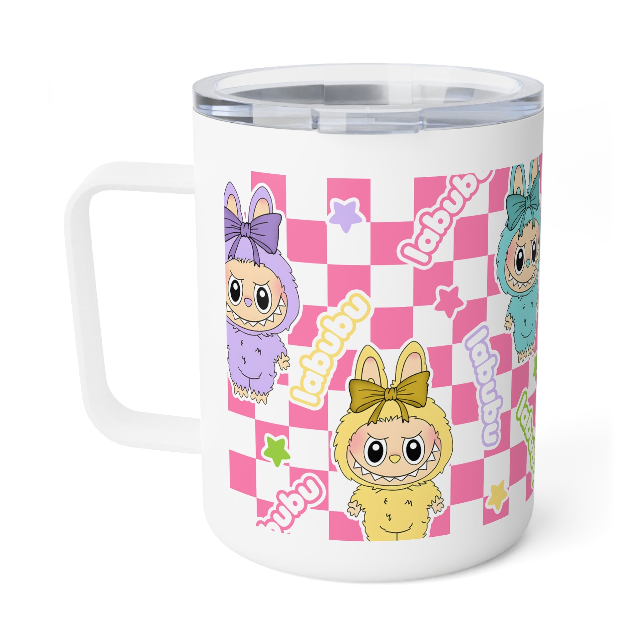 Labubu Preppy Mug I Pink Checkered Mug
