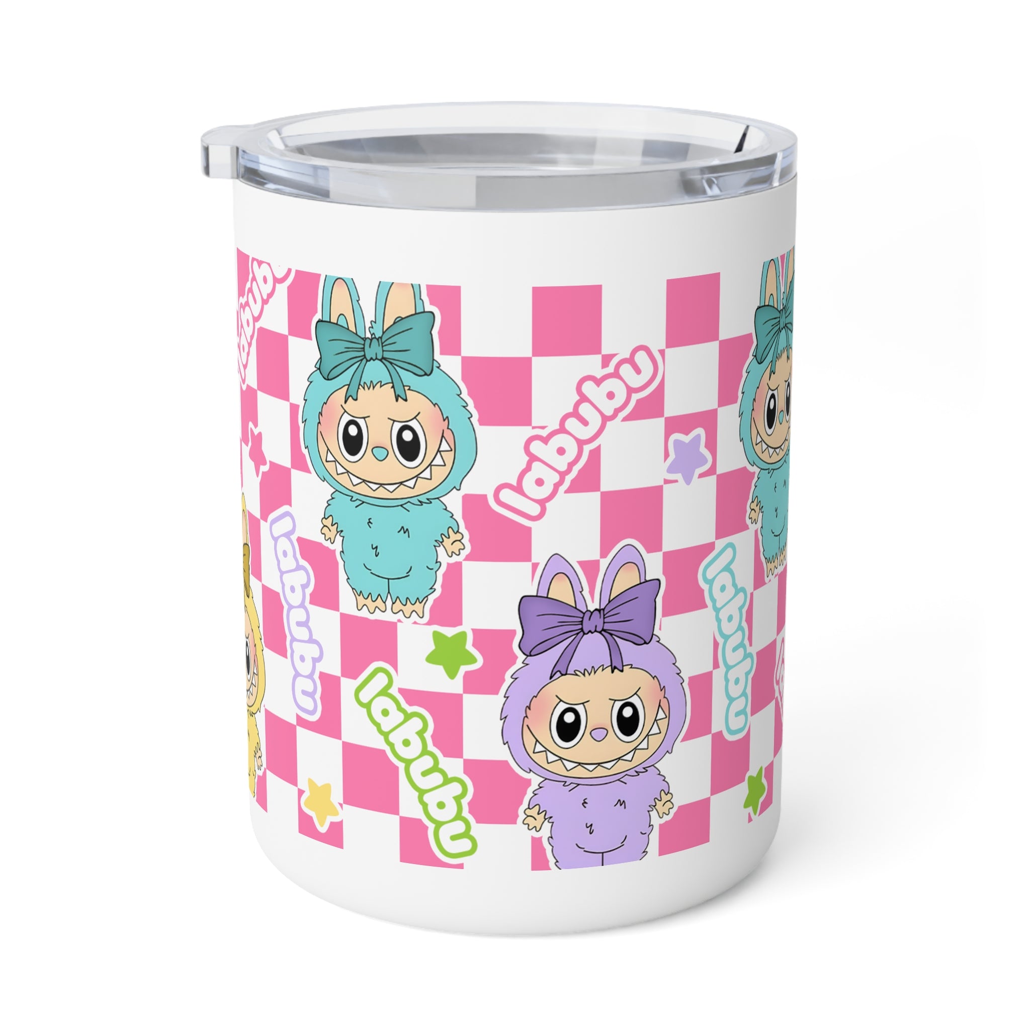 Labubu Preppy Mug I Pink Checkered Mug