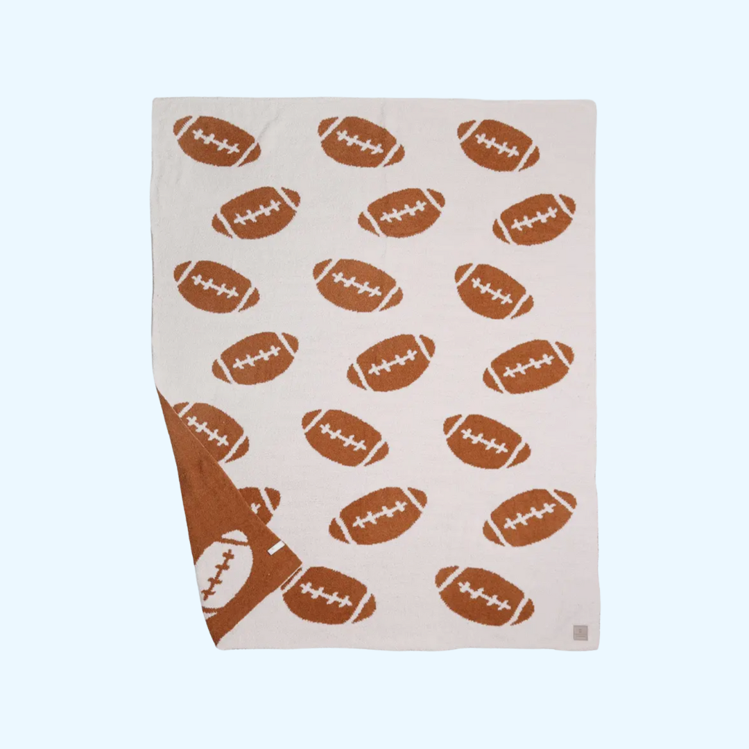 Football themed throw blanket perfect for cozy couch watching or stadiums