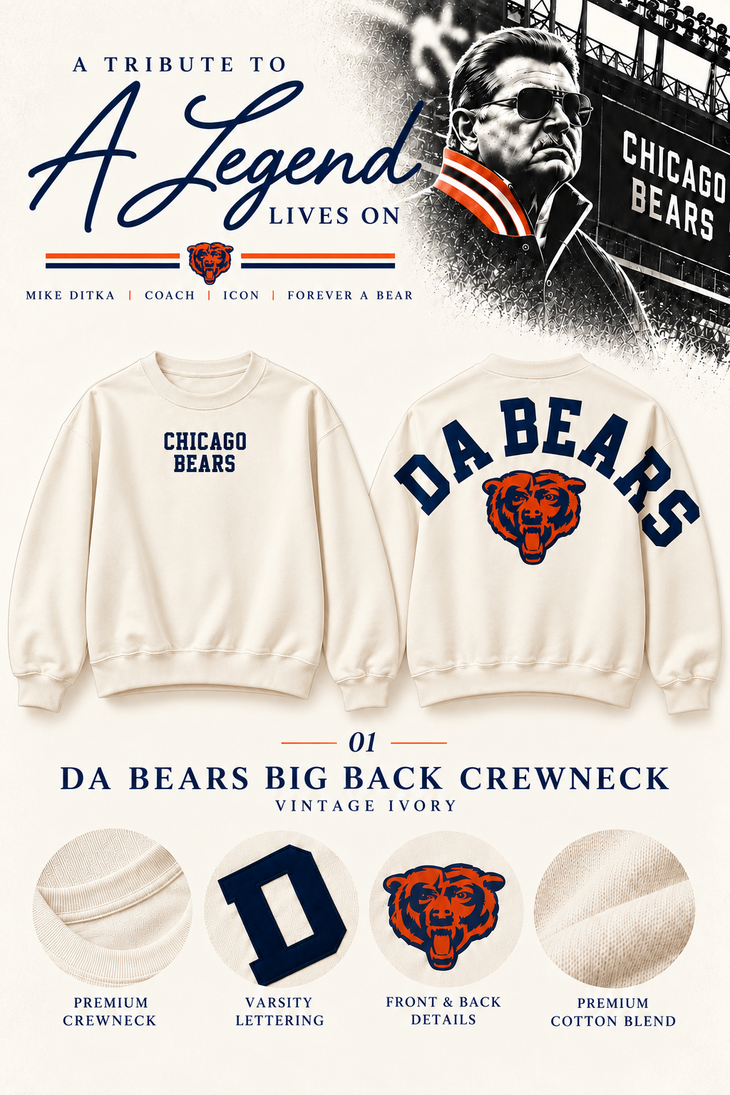 Da Bears Big Back Crewneck