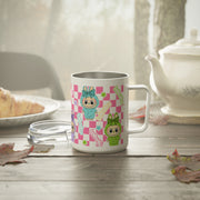 Labubu Preppy Mug I Pink Checkered Mug
