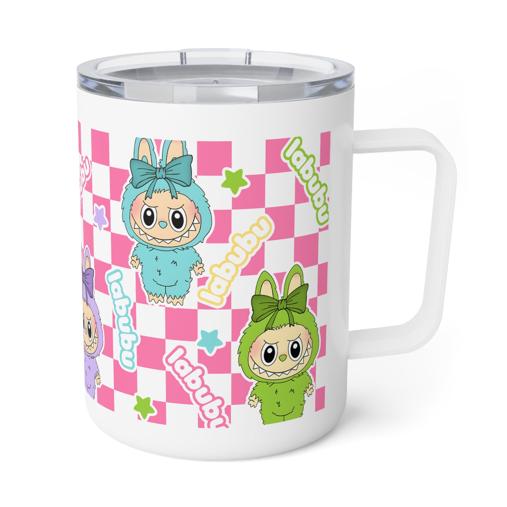Labubu Preppy Mug I Pink Checkered Mug