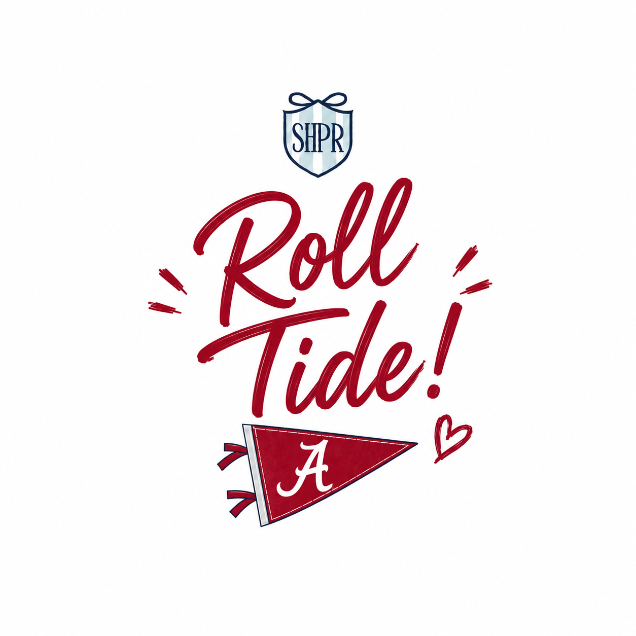 AL University of Alabama Heart Necklace by Color Shout