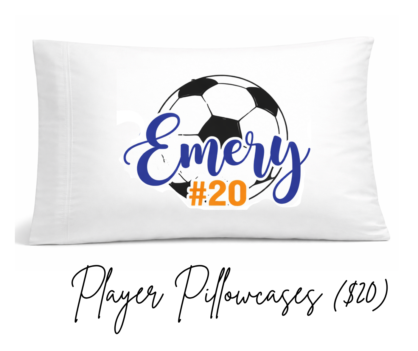 Kids custom pillowcases with personalized names and numbers.