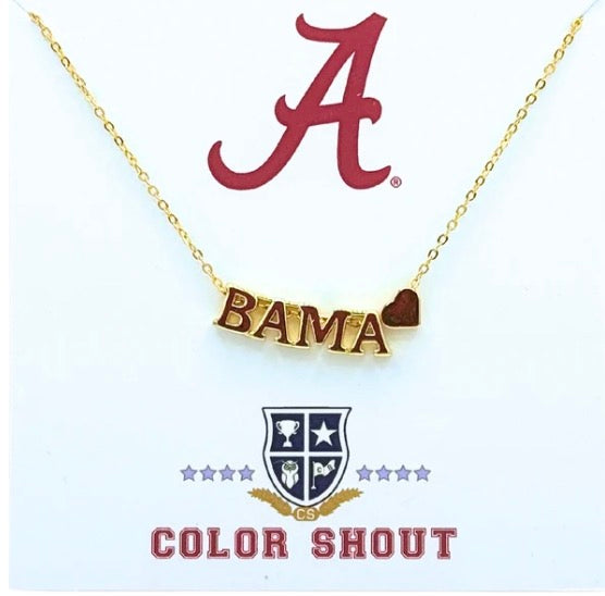 AL University of Alabama Heart Necklace by Color Shout