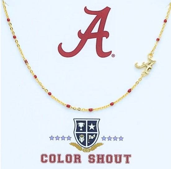 AL University of Alabama Bead Necklace by Color Shout