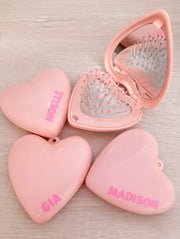 Personalized Heart Compact Hair Brush