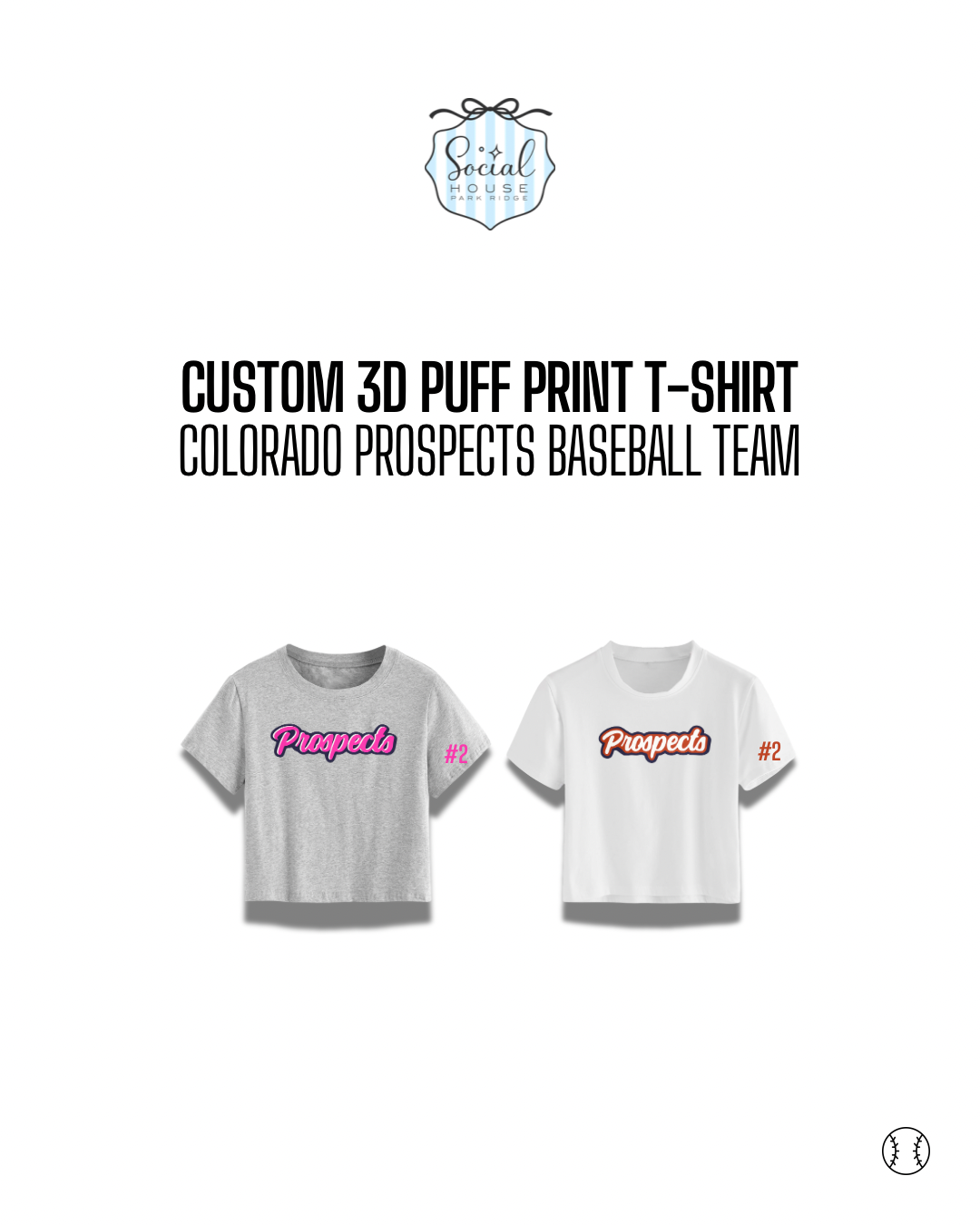 Custom Puff Print T-Shirt for Colorado Prospects Baseball