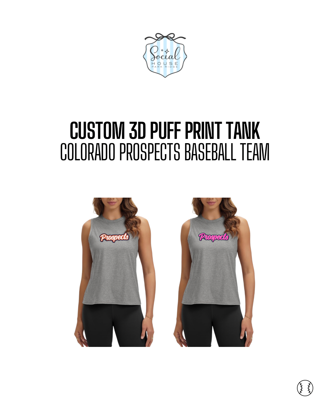 Custom Puff Print Tank for Colorado Prospects Baseball