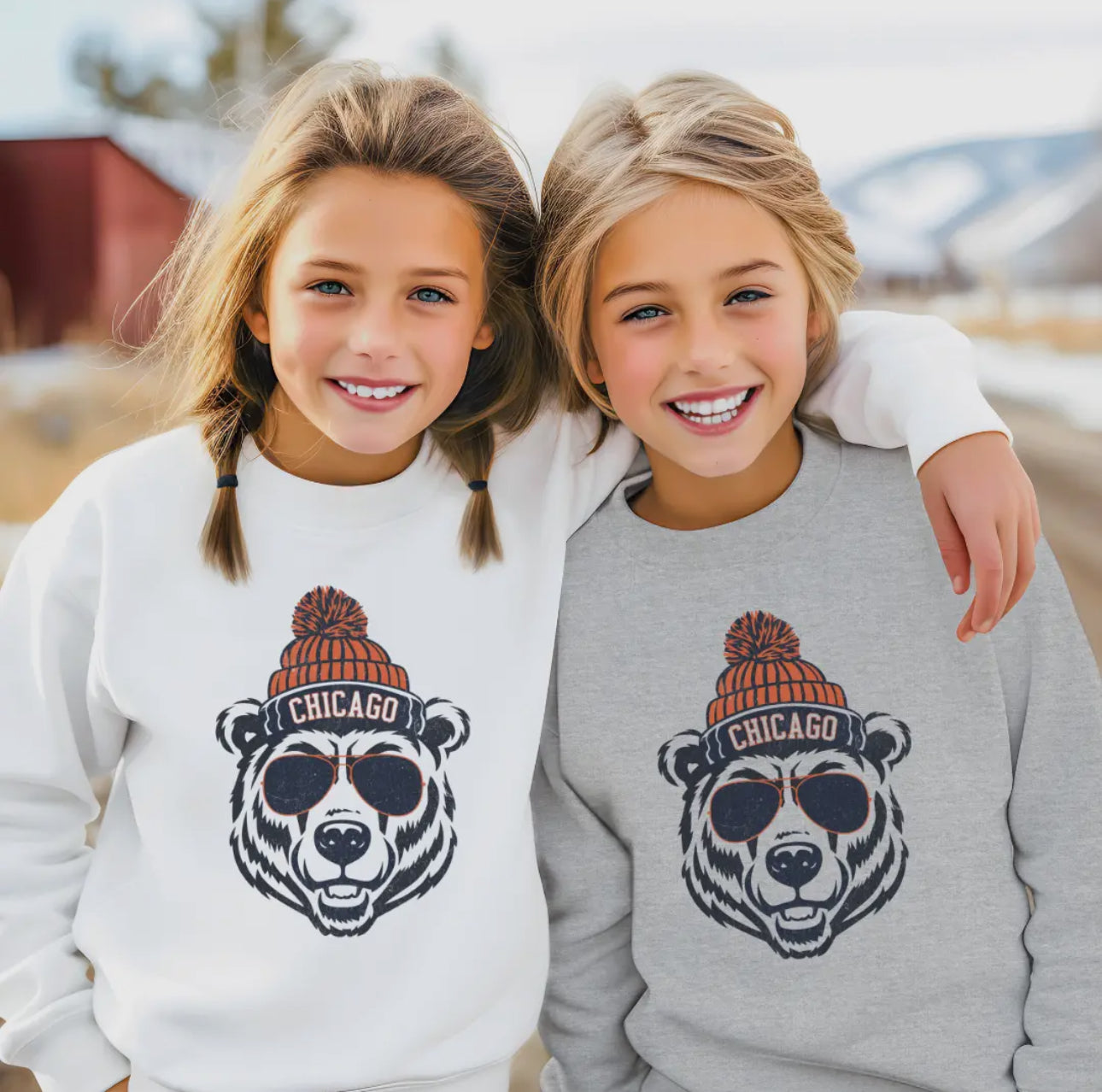 Youth White Chicago Bears Crewneck Sweatshirt