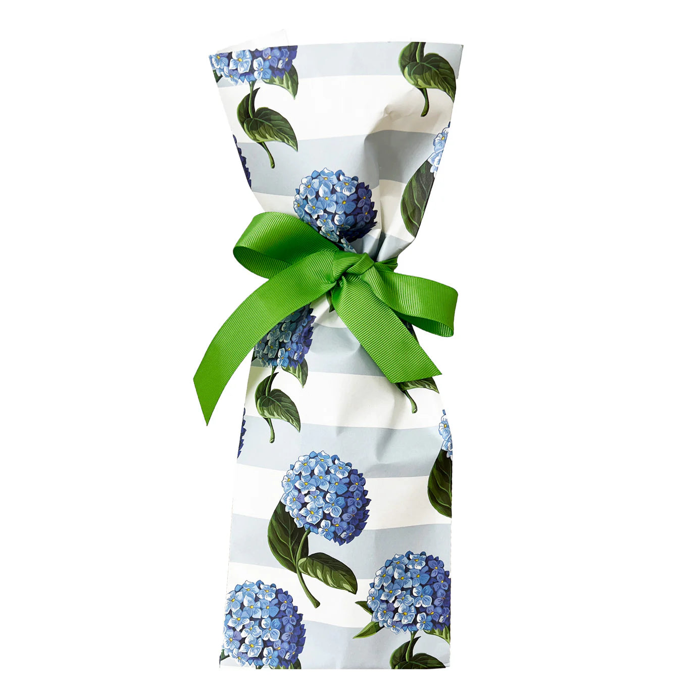 Hydrangeas and Stripes Paper Wine Bag Kit